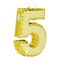 Small Gold Foil Number 5 Pinata for 5th Birthday Party Decorations, Centerpieces, Anniversaries, Milestones (15.5 x 10.5 x 3 In)